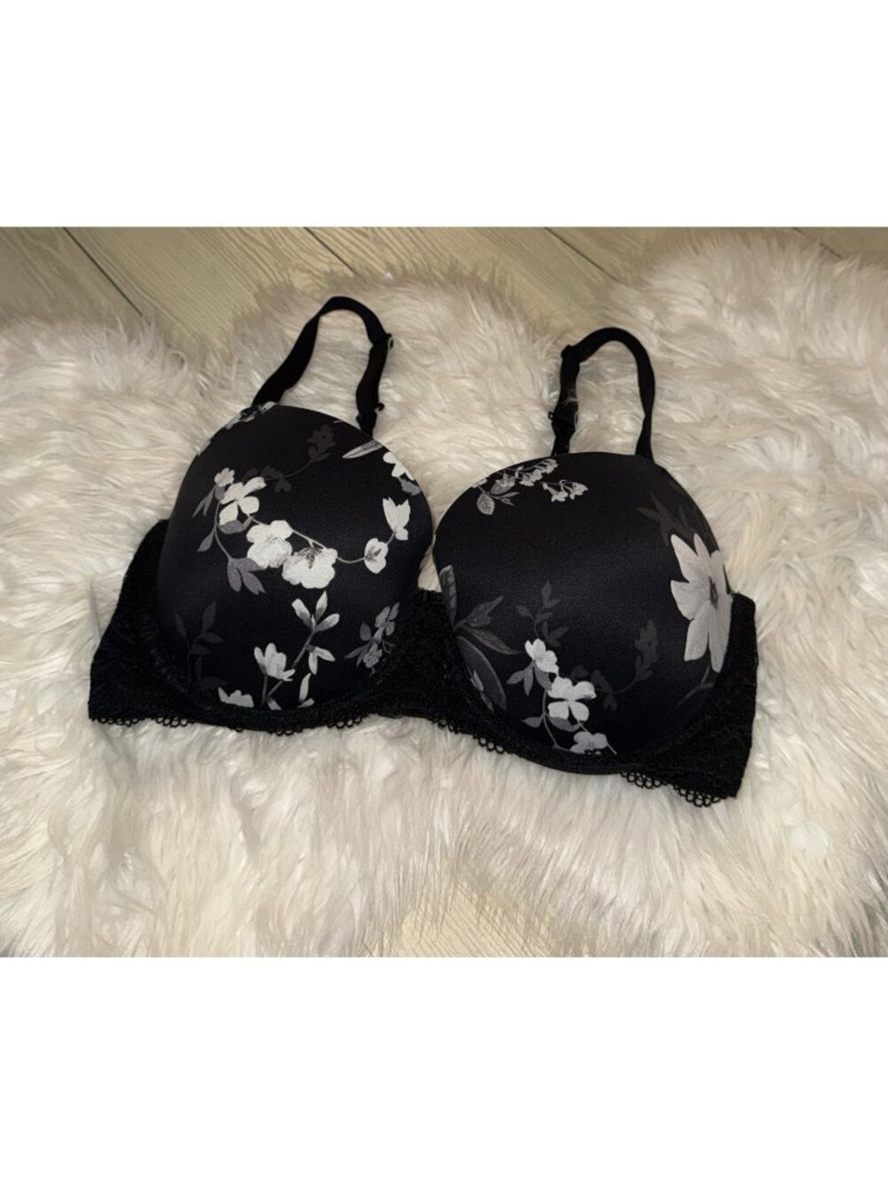 Auden The Daydream Demi Light Lift T-Shirt Bra Padded UW Floral Womens 38DD